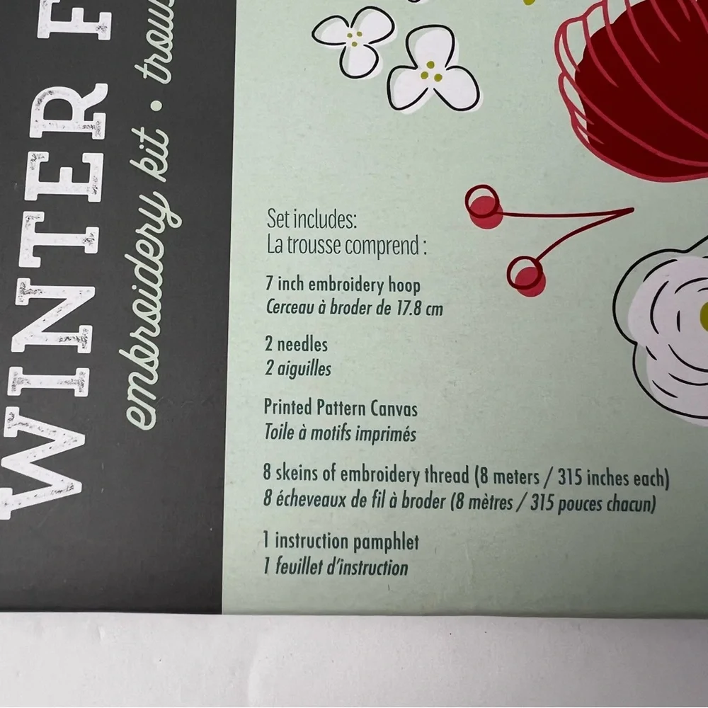Craft Crush Winter Flower Embroidery Kit - New in Sealed Box‎
